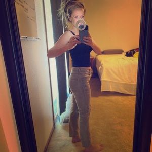 Agolde grey distressed jeans